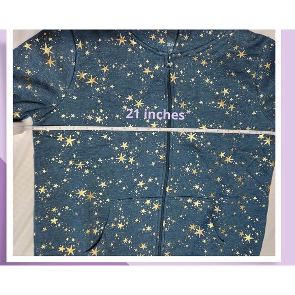 Girls' Printed Zip-Up Fleece Hoodie by Cat & Jack XXL (18) Plus - Picture 3 of 8